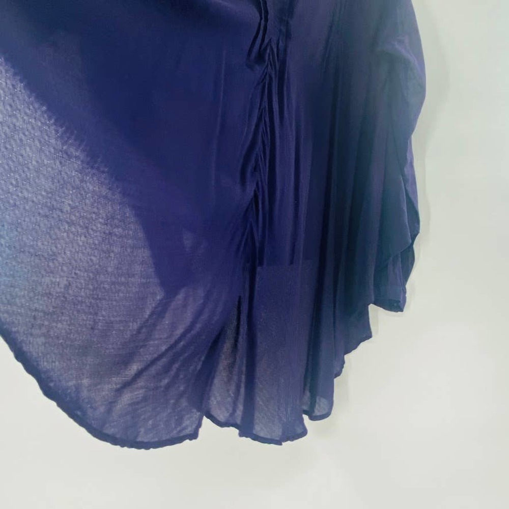 Free People Sisters of the Moon Pleated Button Front High Low Purple Top Size XS - Picture 12 of 13